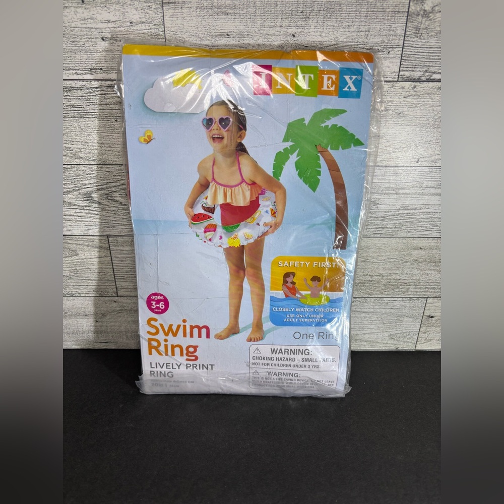 Intex Inflatable Swim Ring Lively Print 20" 51 cm 59230EQ Pool Beach Ages 3-6 B